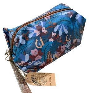 Catchfly Gold Horseshoe Cosmetic Pouch Bag NWT